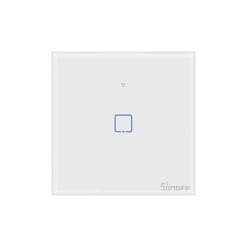 Smart WiFi Touch Wall Switch - Sonoff TX T1EU1C 1 Channel White | Voice Control with Alexa & Google Home | Perfect for Smart Home Lighting Control
