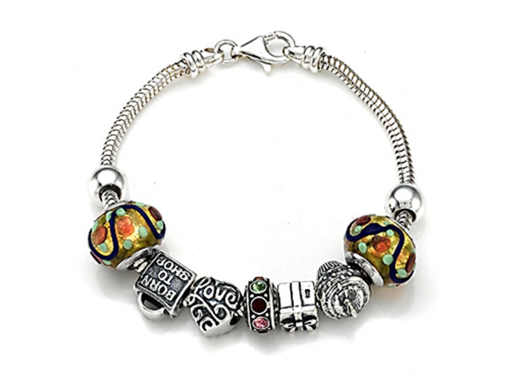 Sterling Silver Birthday Bracelet with 7 Beads - Elegant Jewelry Gift for Women, Girls - Perfect for Birthday Parties, Anniversaries & Special Occasions