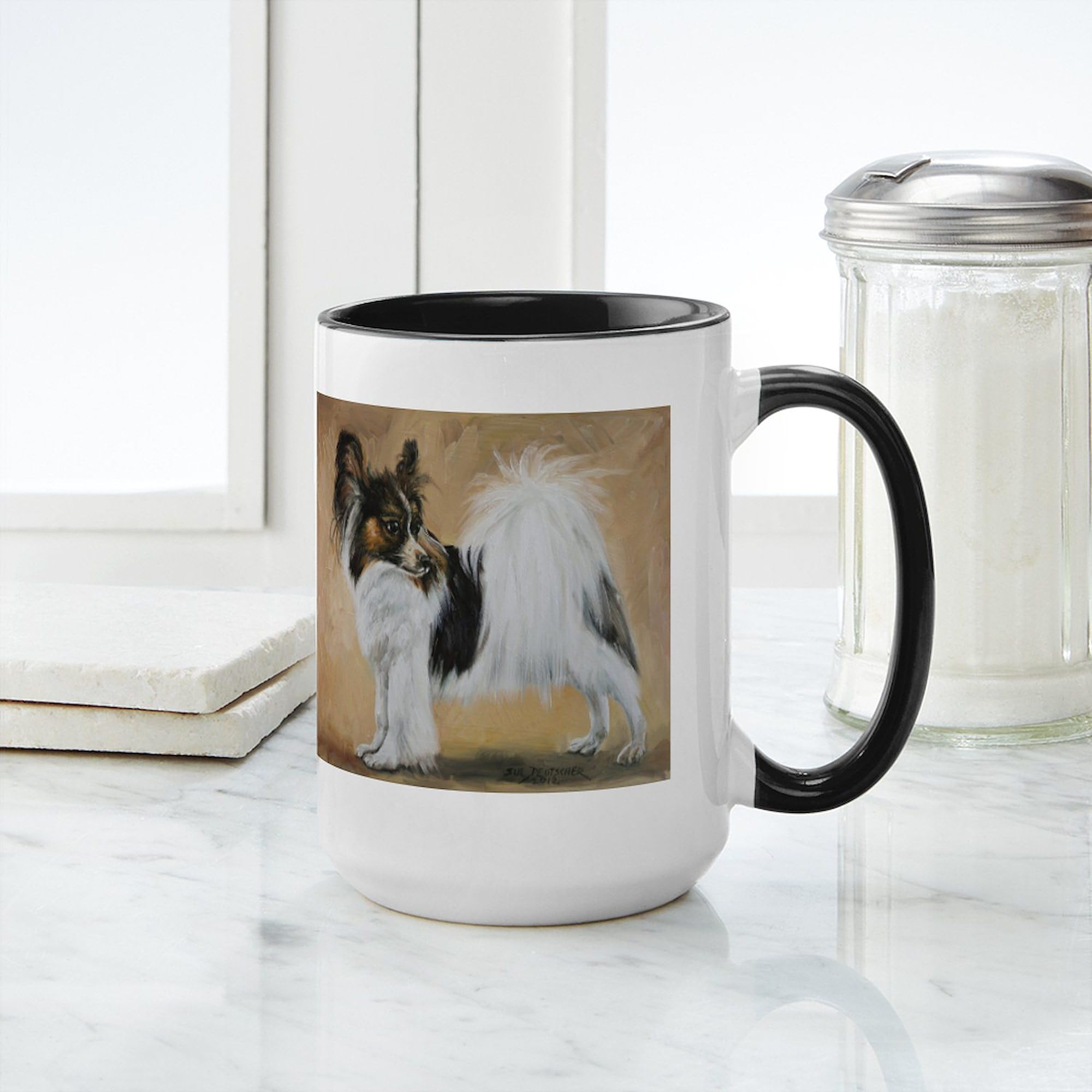 Papillon Large 15 oz (444 ml) Ceramic Coffee Mug - Butterfly Design Tea Cup for Home, Office & Gifts | Perfect for Coffee, Tea & Hot Beverages