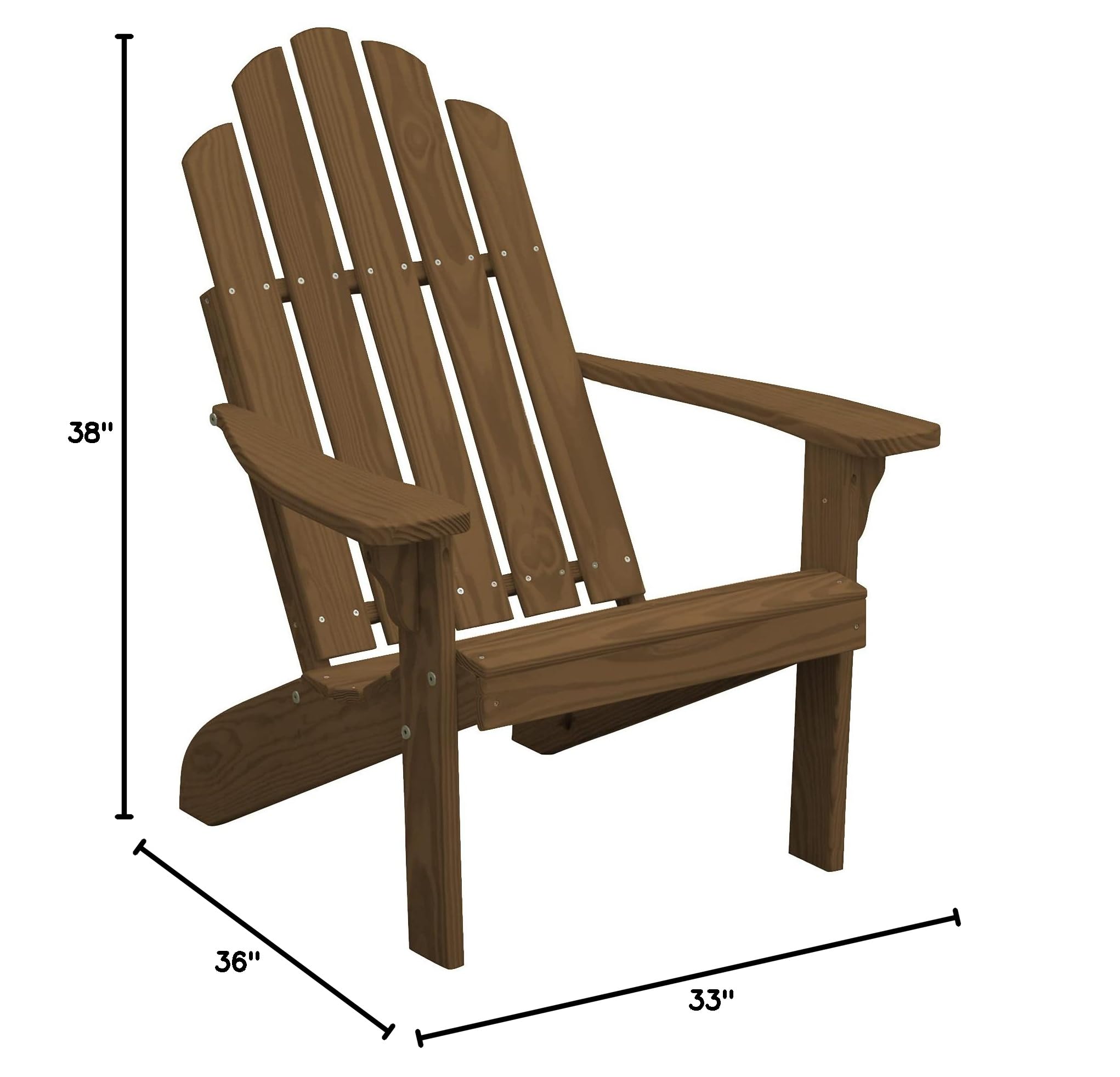 Premium Pine Adirondack Chair by Furniture Barn USA - Mushroom Stain Finish | Perfect for Patio, Garden & Outdoor Relaxation