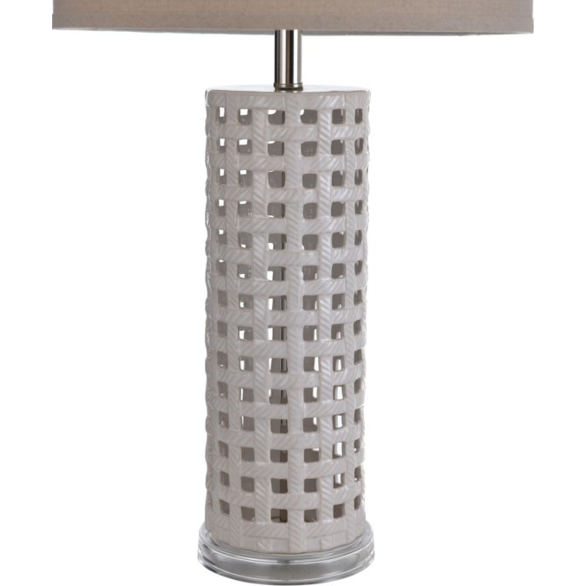 Handcrafted Ceramic Basket Weave Table Lamp - 31 Inch Modern Farmhouse Lighting for Living Room, Bedroom & Office Decor