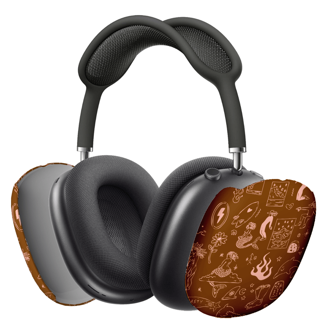 Premium Brown Leather AirPods Max Case - Protective Cover with Soft Lining for Apple AirPods Max Headphones - Perfect for Travel, Work & Gym Use