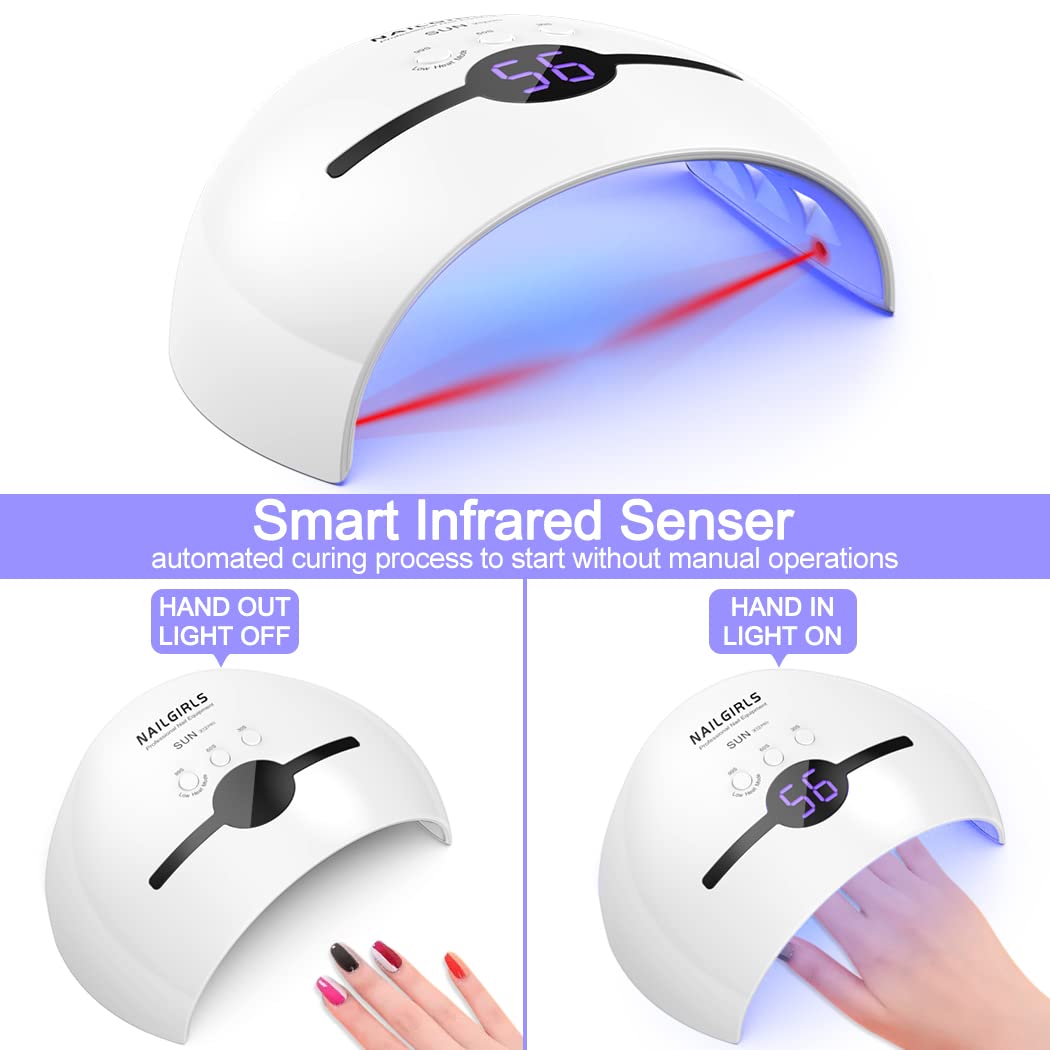 Professional 48W UV LED Nail Lamp for Gel Polish - Portable Salon Manicure & Pedicure Curing Light with 3 Timer Modes & Smart Sensor | Perfect for Home Nail Care, DIY Gel Polish, and Professional Salon Use