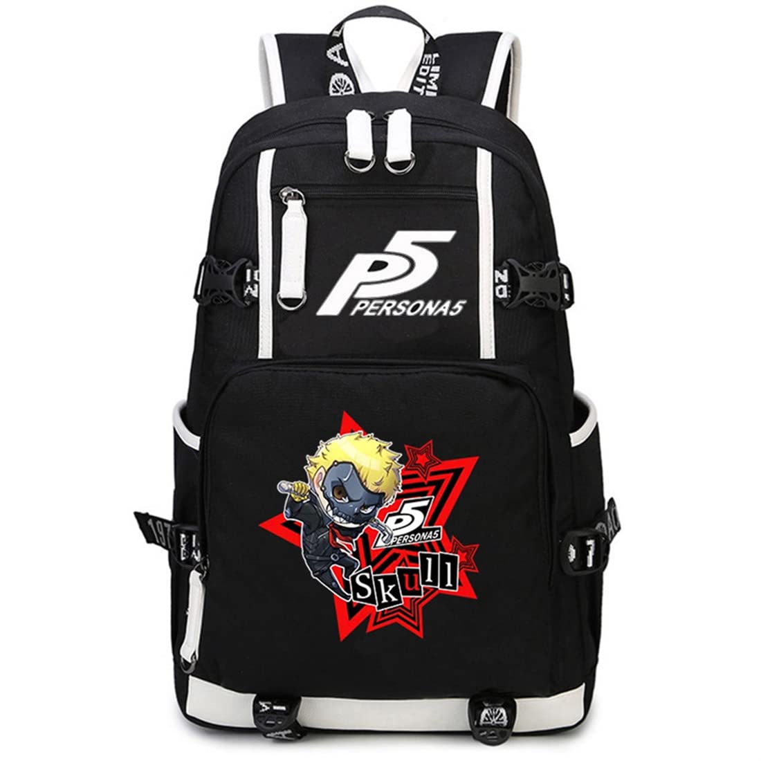 Araonstorm Persona 5 P5 JOKER/MONA Game Cosplay Backpack - Large Laptop School Bag for Travel, College & Anime Conventions | Durable Daypack for Gamers & Students