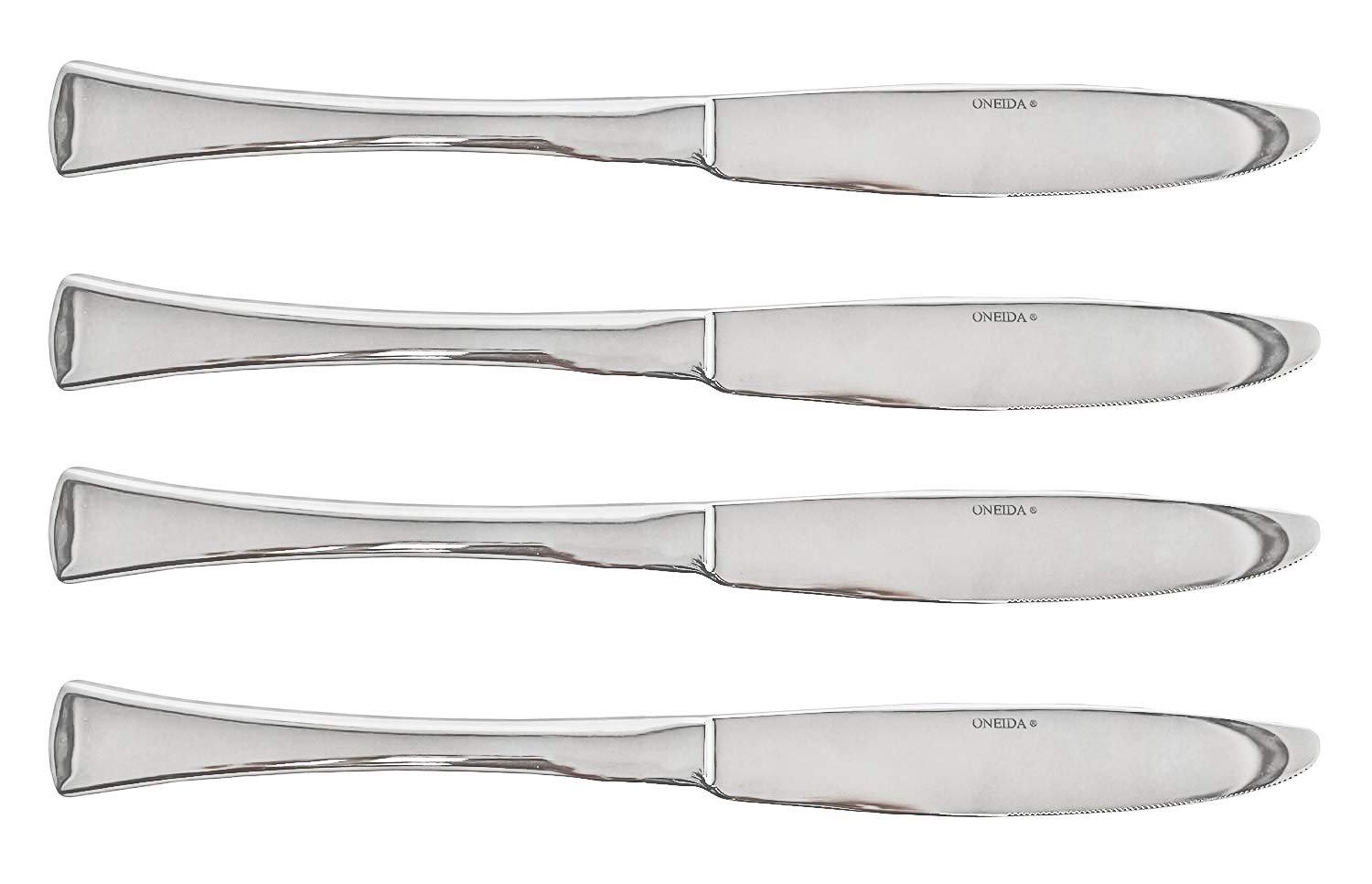 Black Duck Brand Set of 4 Stainless Steel Flatware Dinner Knives - Oneida Emma Collection - Dishwasher Safe & Rust Resistant - Perfect for Formal Dining, Restaurants, and Everyday Use (4-Piece Set)