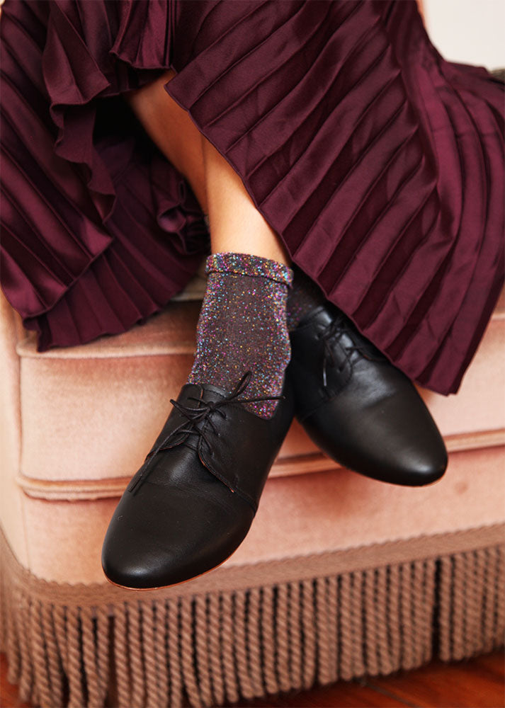 AMIRA Classic Black Oxford Shoes for Women - Comfortable & Stylish Formal Footwear for Office, Business, and Special Occasions