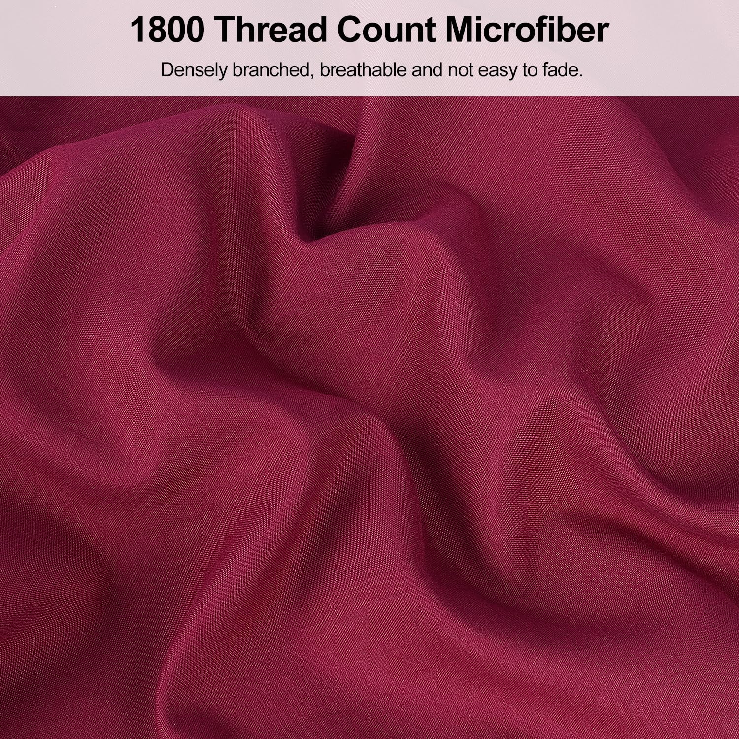 Premium 1800 Thread Count King Size Pillowcases (2 Pack) - Soft Brushed Microfiber, Wrinkle-Free & Breathable - Burgundy Embroidered Luxury Bedding for Hotels, Guest Rooms & Home Decor - Machine Washable
