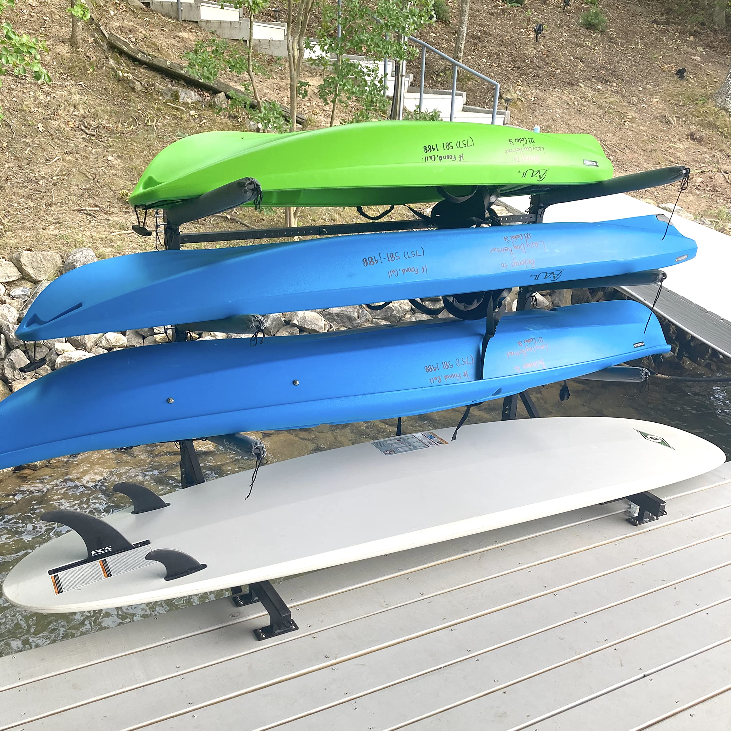 StoreYourBoard Heavy-Duty Kayak Dock Storage Rack - 400 lb Capacity Outdoor Water Mount - Durable Metal Stand for Canoe, Paddleboard & Boat Storage - Perfect for Lakeside, Marina & Backyard Dock Organization