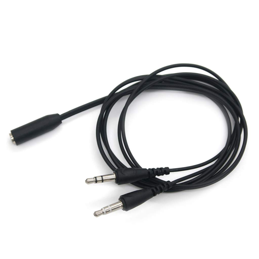 1M 3.5mm Female to Dual Male Headphone Splitter Cable - Audio Y Adapter for PC, Laptop, Smartphones, Gaming Headsets & Microphones - Share Music or Dual Audio Connections with Friends