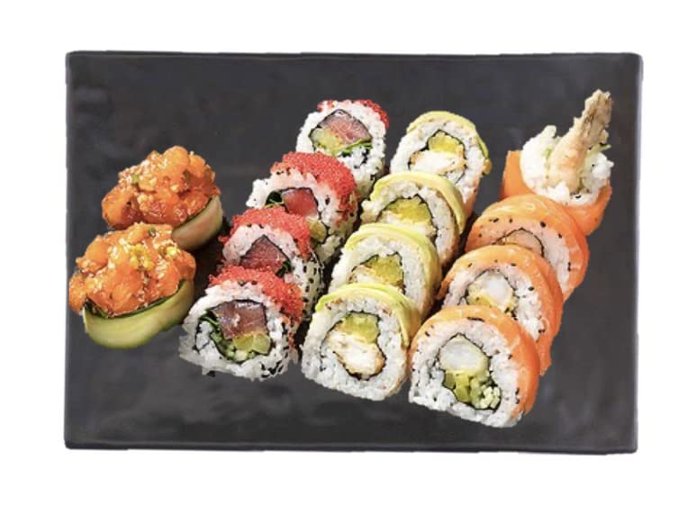 Premium Black Melamine Rectangular Plates - 11-7/8