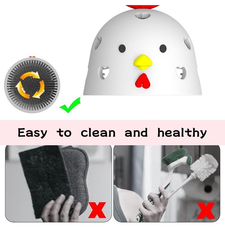 2 Pack Egg Cleaning Brush Set - Fresh Egg Washer & Scrubber for Farm Fresh Eggs - Durable Egg Cleaning Tools (White + Egg Color) - Perfect for Home Kitchen, Farm Use & Egg Washing Stations