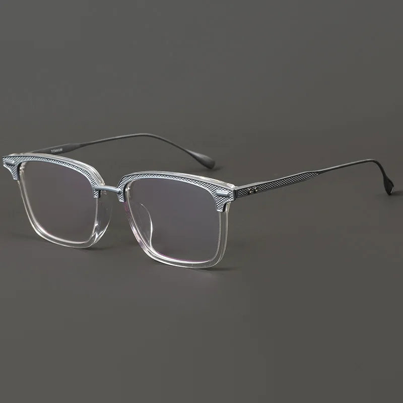 Stylish Black Unisex Titanium Square Full Rim Eyeglasses 42085 - Perfect for Work, Reading & Fashion