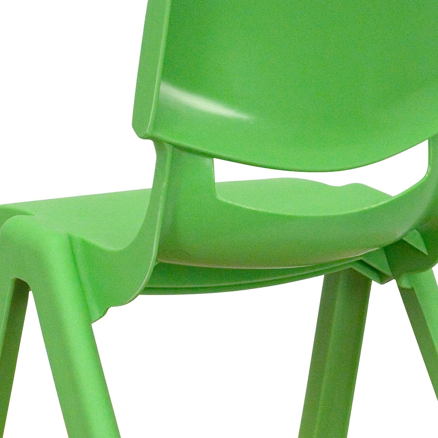 Flash Furniture Whitney 10-Pack Green Plastic Stackable School Chairs - 12