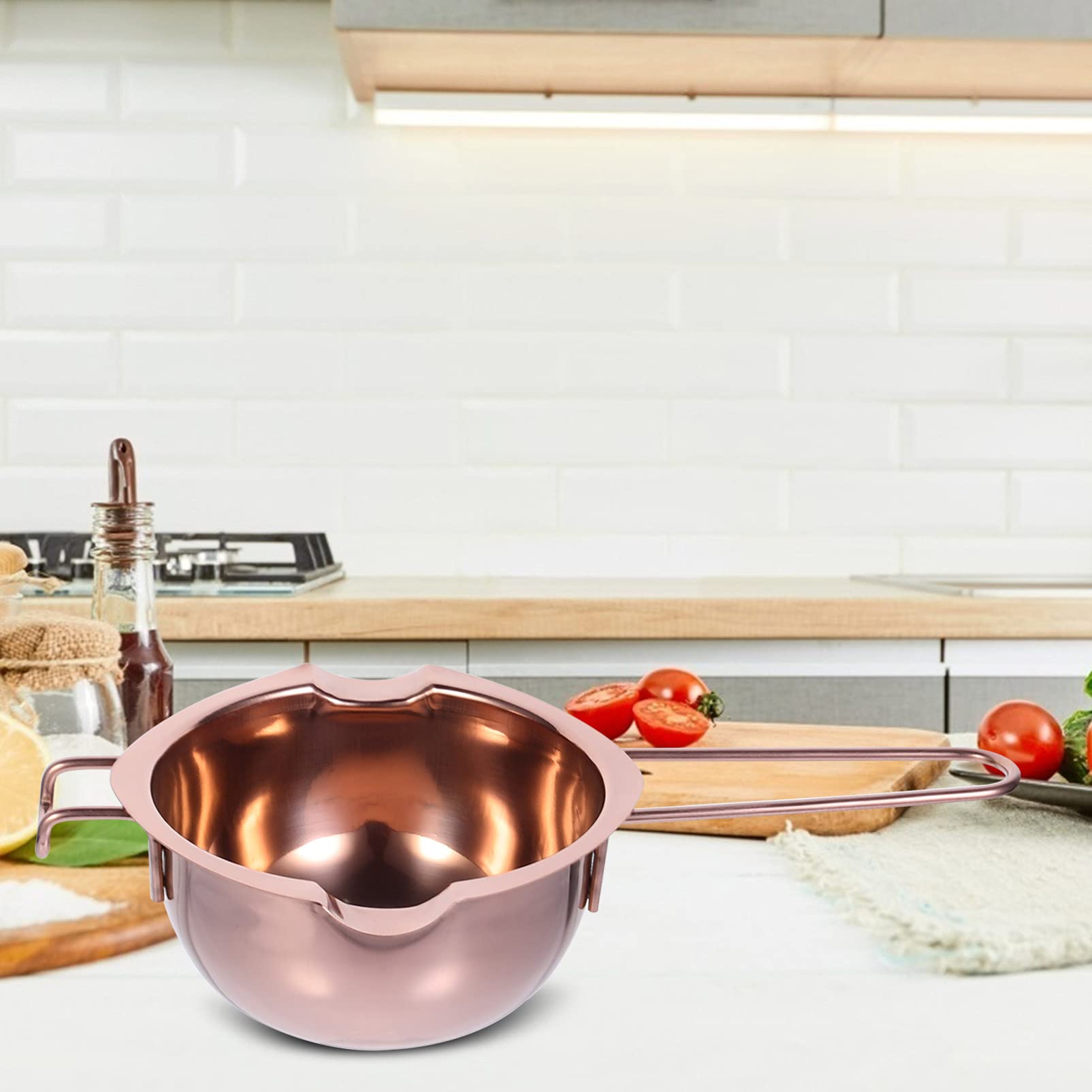 1pc Stainless Steel Melting Pot for Chocolate, Candy, Wax - Kitchen Baking Supplies & Tools - Perfect for DIY Desserts, Fondue, Candle Making & Candy Crafting