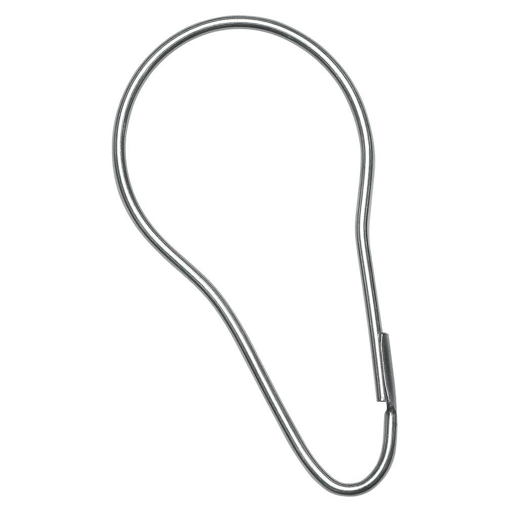Bradley 9536 US Shower Curtain Hooks - 12 Pack, Rust-Resistant Stainless Steel Shower Rings for Bathroom Decor, Perfect for Hanging Shower Curtains in Home, Hotel, or Apartment Bathrooms