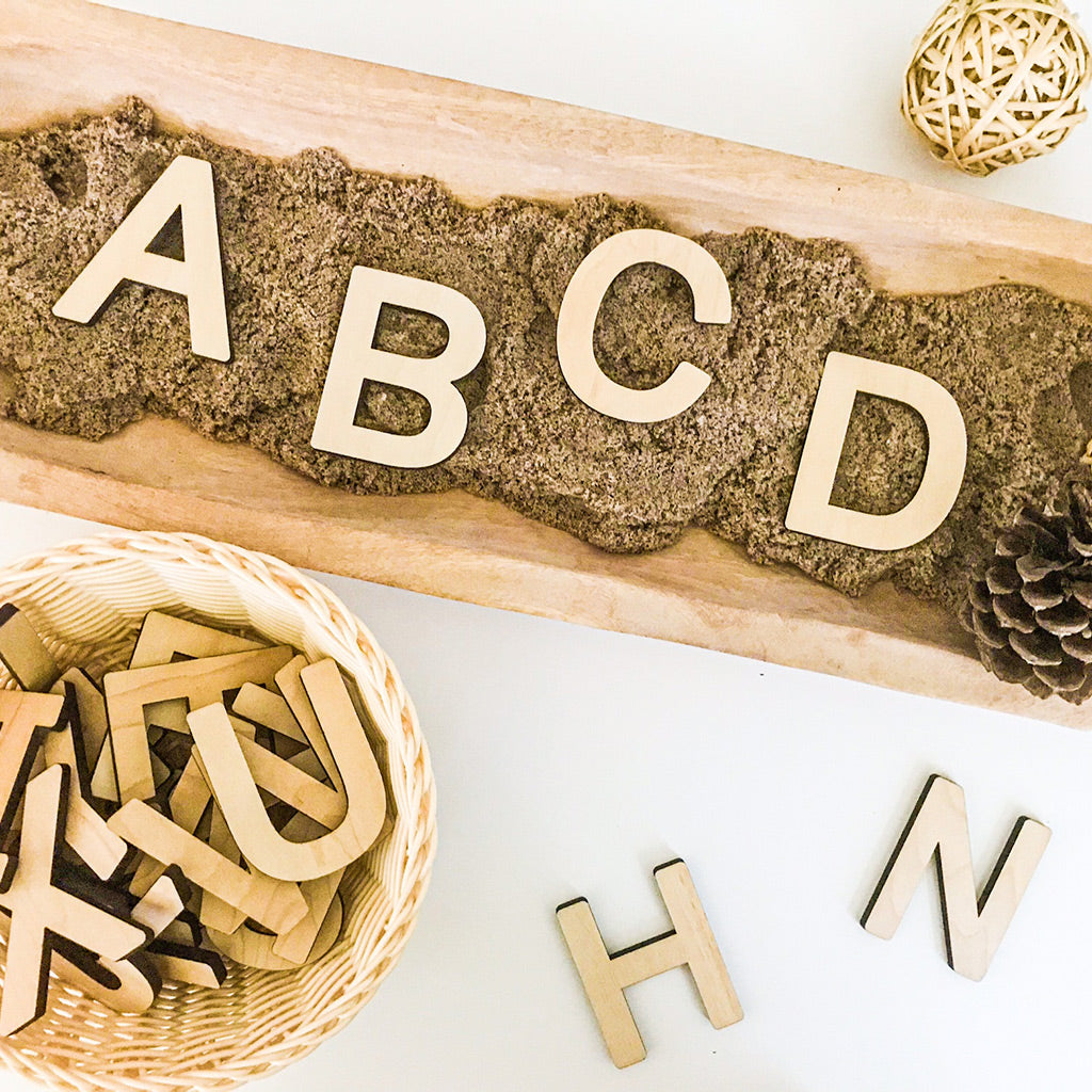 Uppercase Wooden Alphabet Letters - Educational Montessori Toys for Kids Learning ABCs - Perfect for Homeschooling, Preschool & Classroom Decor