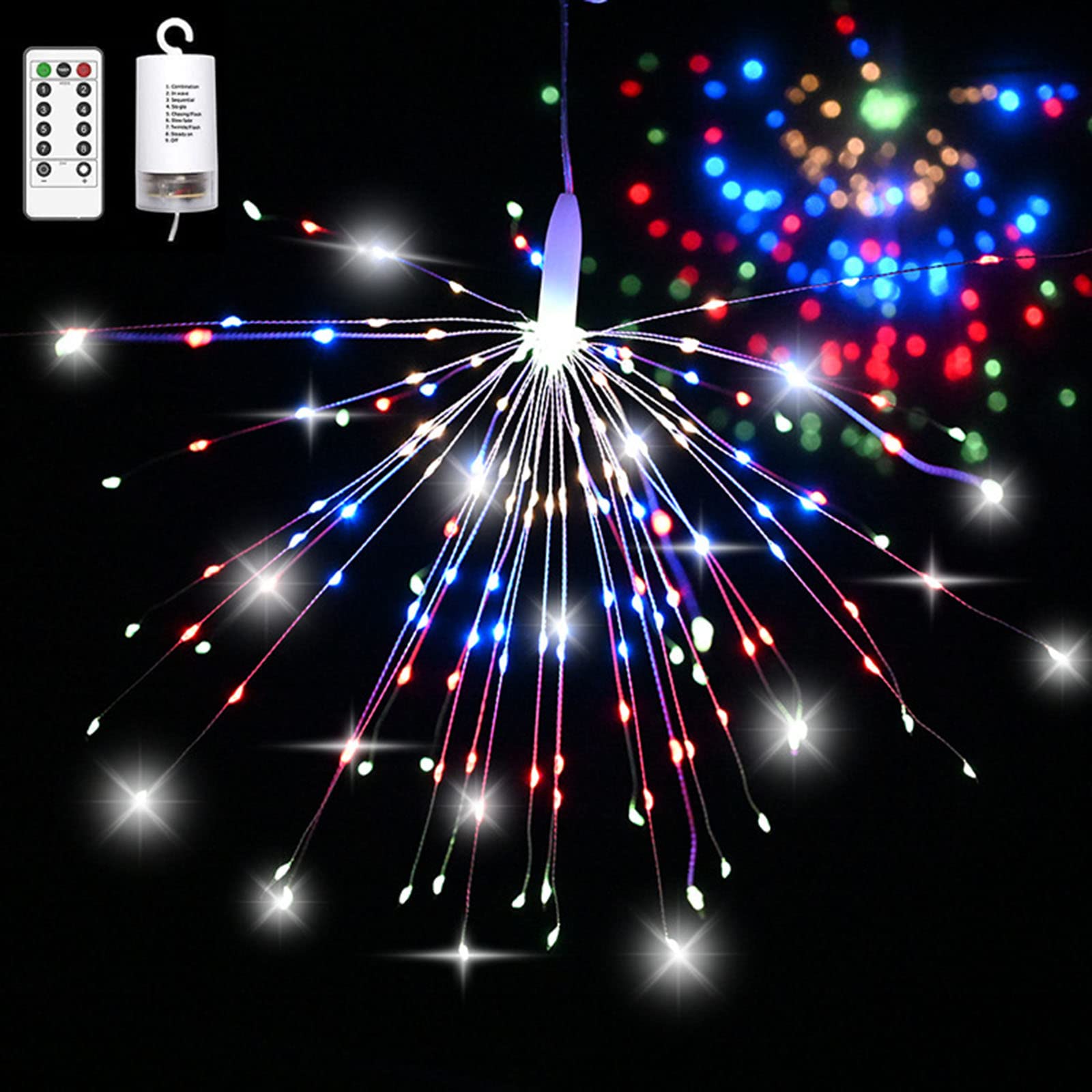 Outdoor LED Copper Wire Fairy Lights - 8 Modes Battery Operated Star Sphere Lights with Remote Control | Waterproof Hanging Ceiling Decor for Bedroom, Christmas, Party, Wedding, Garden | 2 Pack 120 Lights - Perfect for Romantic Nights & Holiday Decorations