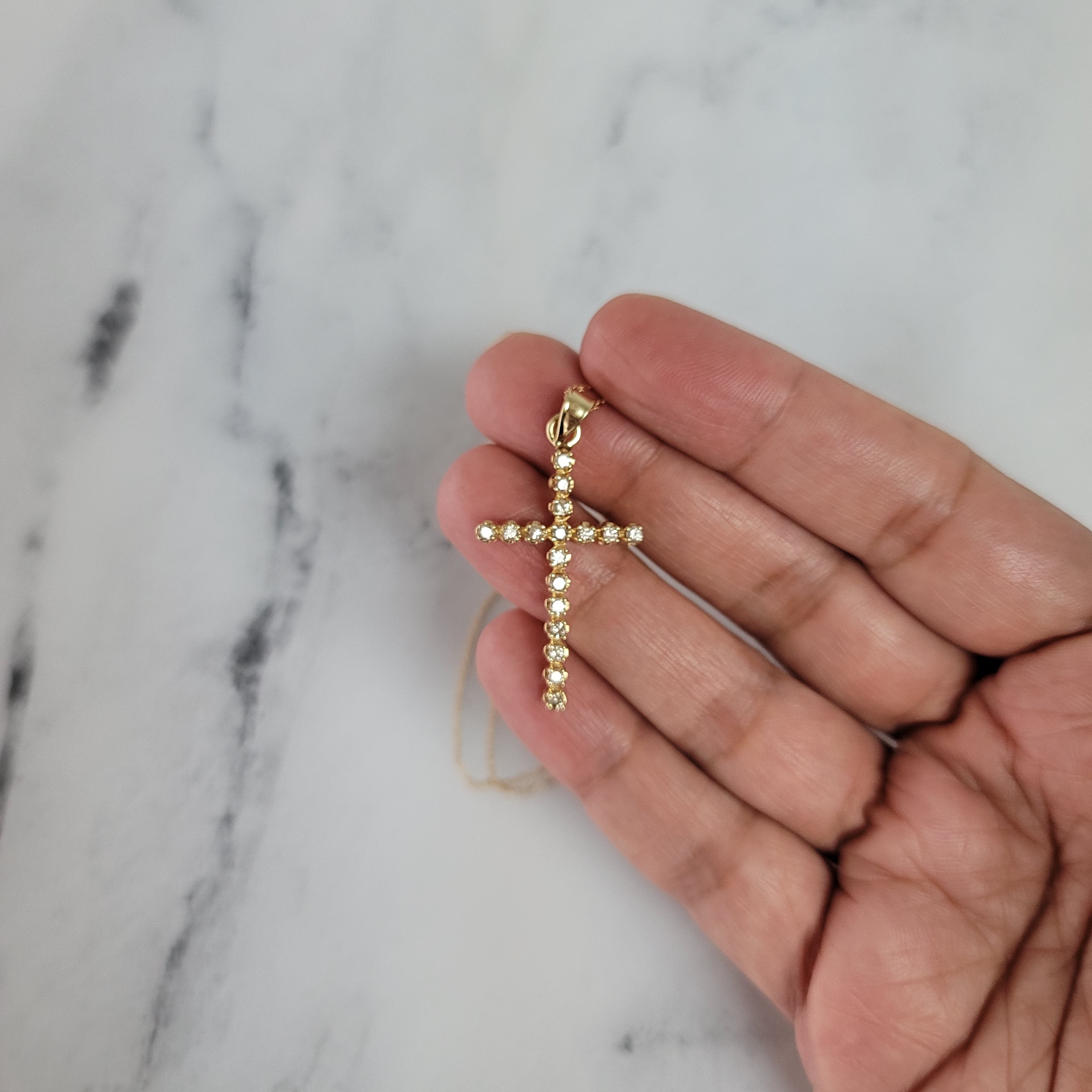 0.5 Carat Diamond Cross Pendant Necklace in 14K Yellow Gold - Perfect for Gifts, Religious Occasions & Everyday Elegance