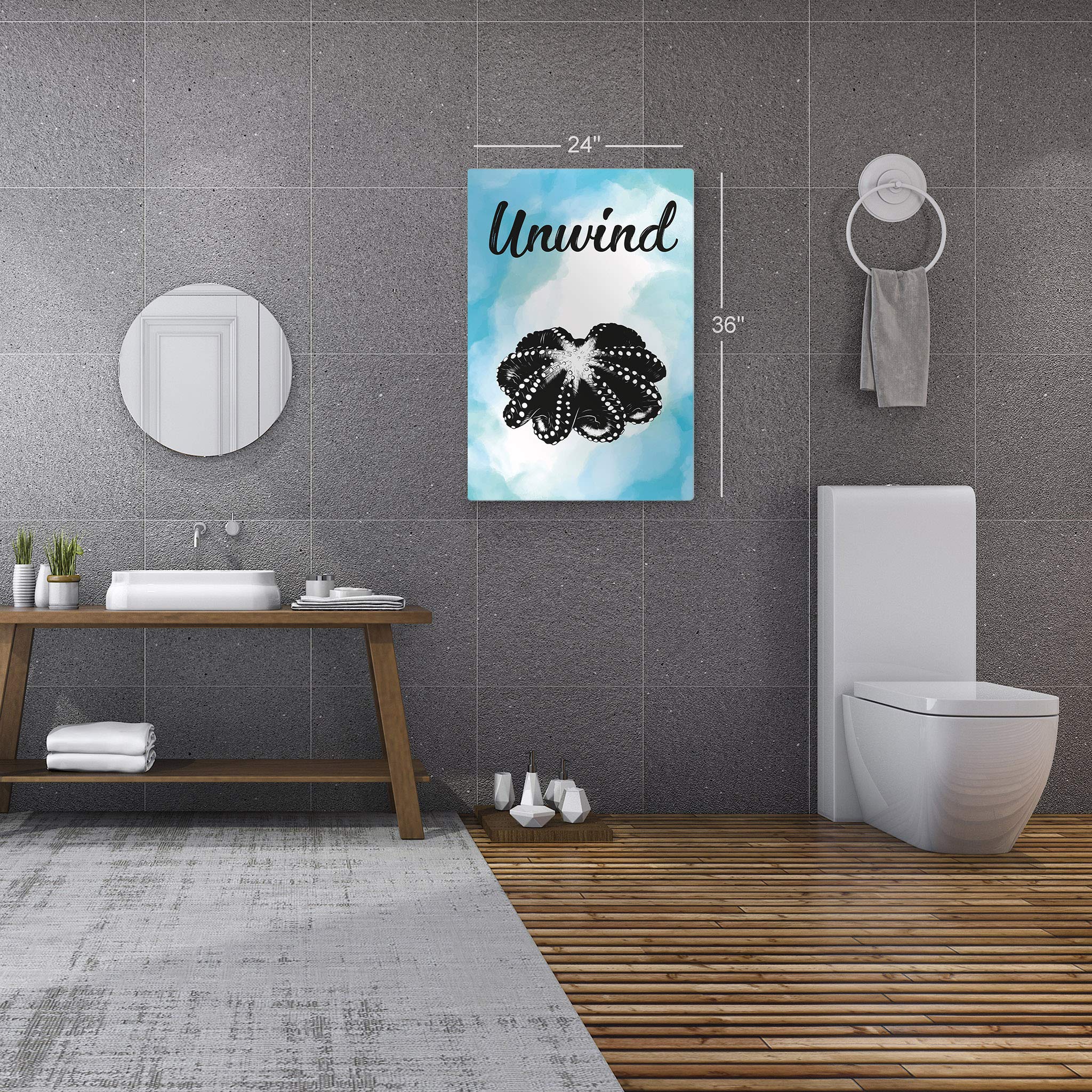 Nautical Bathroom Metal Print - Blue Wall Art for Home Decor