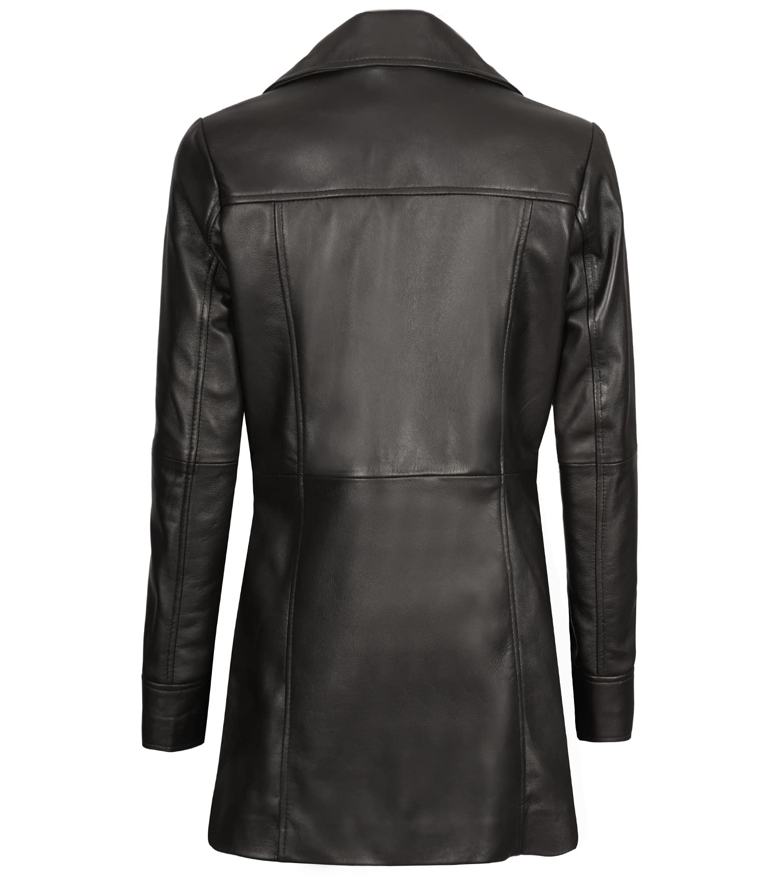 Genuine Lambskin Leather Jacket for Women - Stylish Soft Long Trench Coat - Winter Fashion Outerwear for Casual & Office Wear