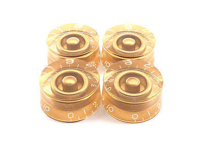 Gibson Style Speed Knobs for Guitar - Gold Metal Control Knobs for Les Paul, SG, and Electric Guitars - Perfect for Tone and Volume Adjustment