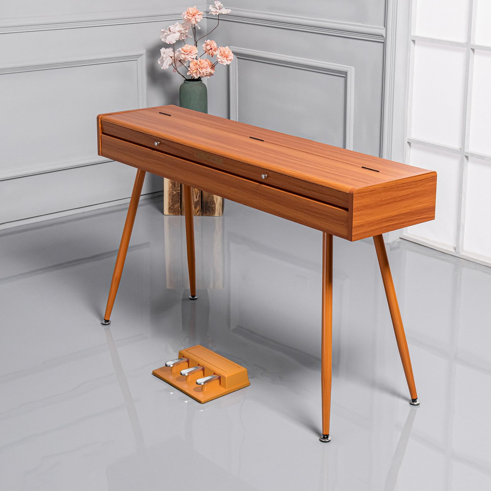88-Key Weighted Digital Piano with Wooden Desk Design | Electric Piano Convertible to Desk & Vanity | Progressive Hammer-Action Keyboard for Beginners | MIDI Functionality | Ideal for Home Studios, Music Lessons & Small Spaces