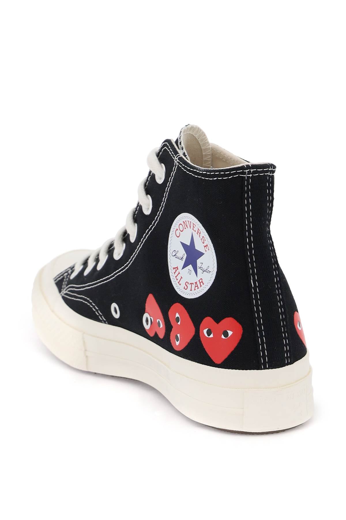 Comme des Garcons Play Multi Heart Converse x Comme des Garçons Play Hi Top Sneakers - Stylish Unisex Fashion Shoes for Streetwear & Casual Outfits