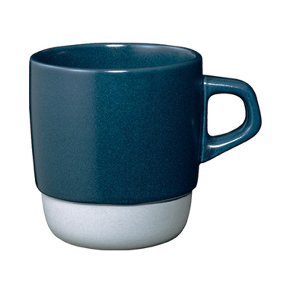 KINTO 27660 SCS Stacked Mug - 11.8 oz (320 ml) Navy Blue Coffee Cup - Microwave & Dishwasher Safe - Perfect for Home, Office, and Cafe Use