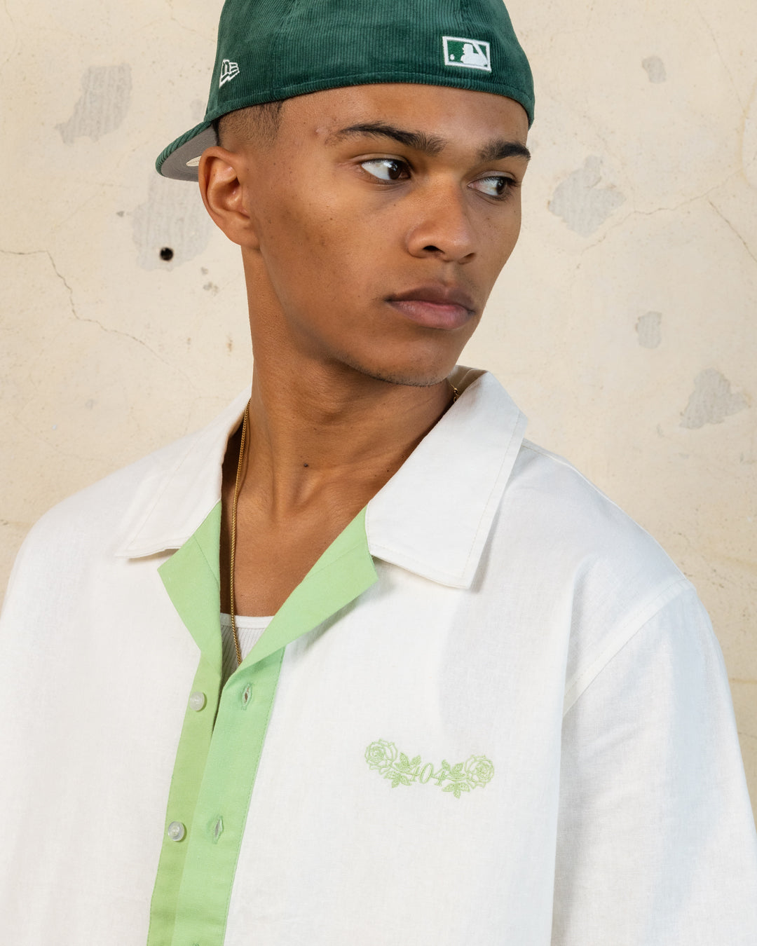 404 Southern Orchards Button Up T-Shirt for Men - Casual Short Sleeve Shirt in Ecru - Perfect for Summer Outings, Beach Vacations and Weekend Wear