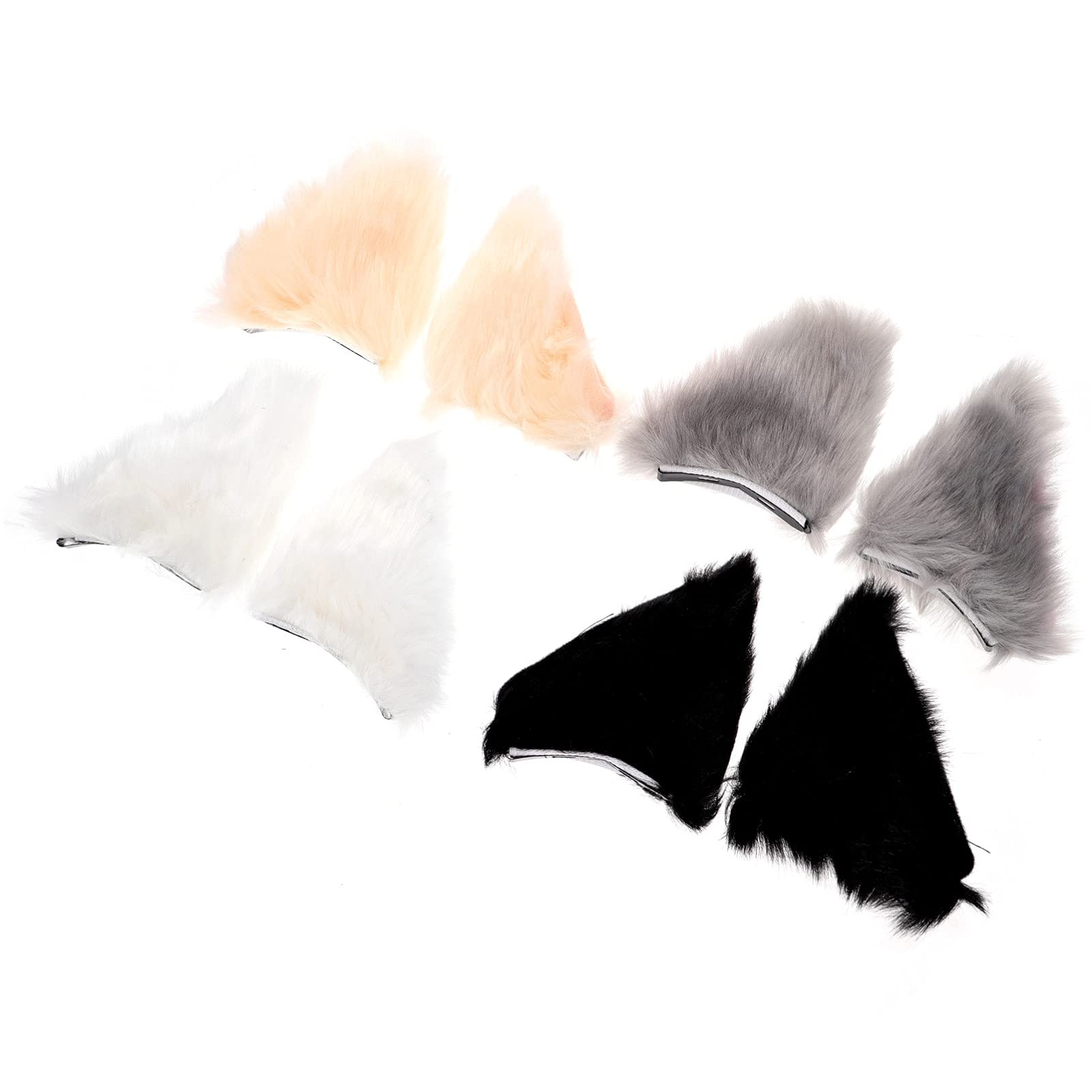 Lurrose 4 Pairs Cat Ear Hair Clips - Cute Fox Ear Barrettes for Women & Girls | Anime Cosplay, Halloween Costume Accessories | Perfect for Parties, Costume Events & Daily Fashion