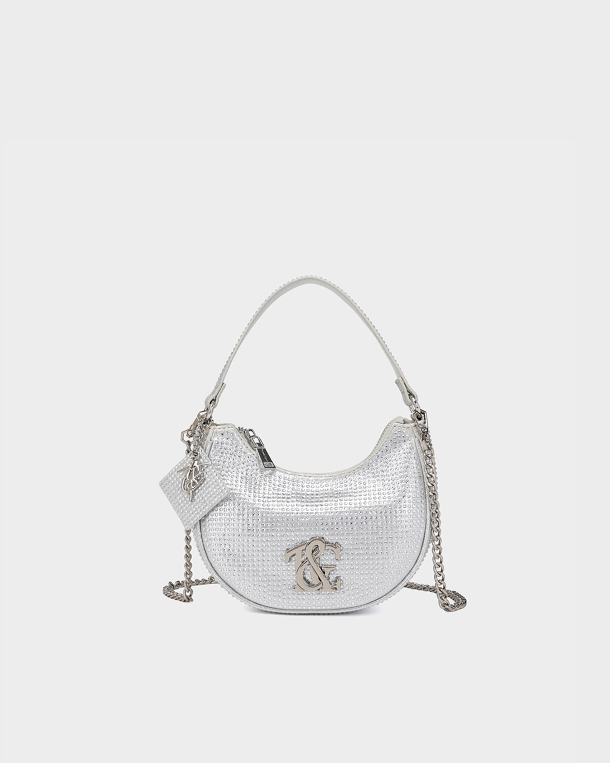 Stylish Silver Glam Crescent Purse for Women - Perfect for Evening Parties, Date Nights & Special Occasions