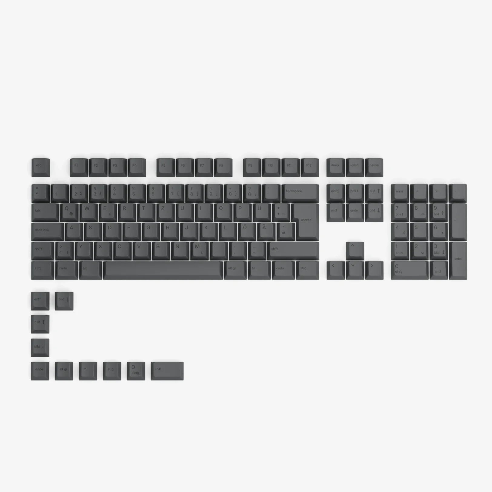 Premium GPBT Black Ash V1 Dye-Sublimated Keycaps - Custom Mechanical Keyboard Keycaps for Gaming & Typing (Compatible with Cherry MX Switches) - Perfect for Esports, Office Work & PC Enthusiasts