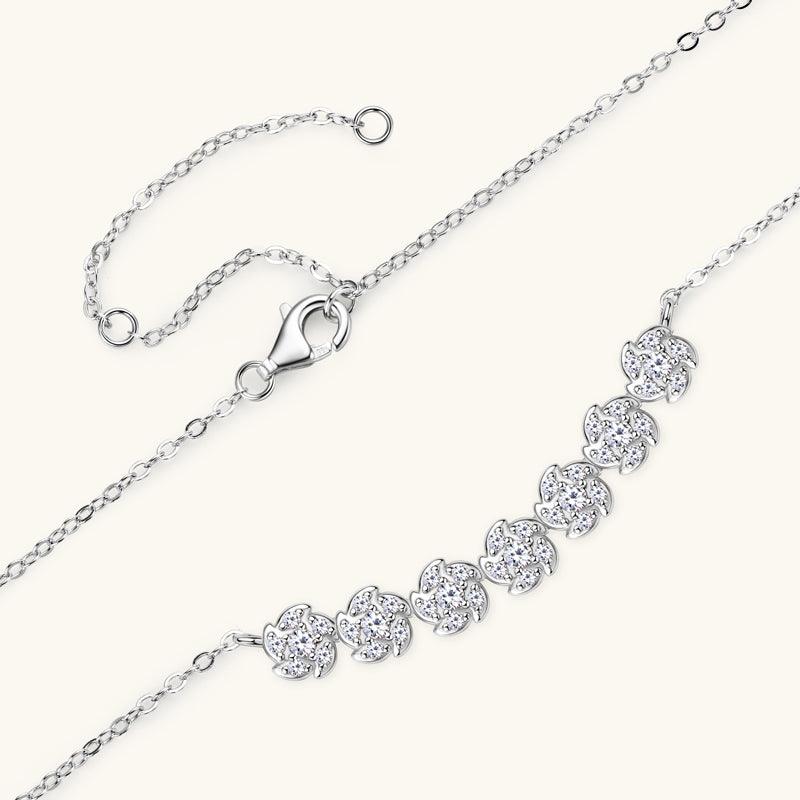 Stunning Moissanite Pendant Necklace for Women - Premium 925 Sterling Silver Flower Jewelry Gift for Anniversary, Birthday & Valentine's Day
