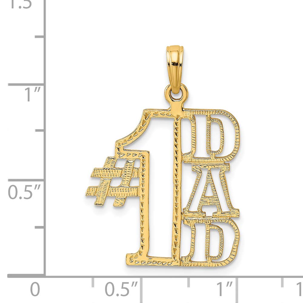 FJC Finejewelers 14k Yellow Gold #1 Dad Cut-Out Charm Pendant - Perfect Gift for Father's Day, Birthday & Special Occasions