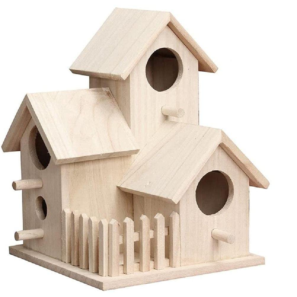 Premium Solid Wood Bluebird House - Weatherproof Bird Nest with Air Vents & Perches - Ideal for Outdoor Garden, Backyard, Patio Decoration & Attracting Small Birds