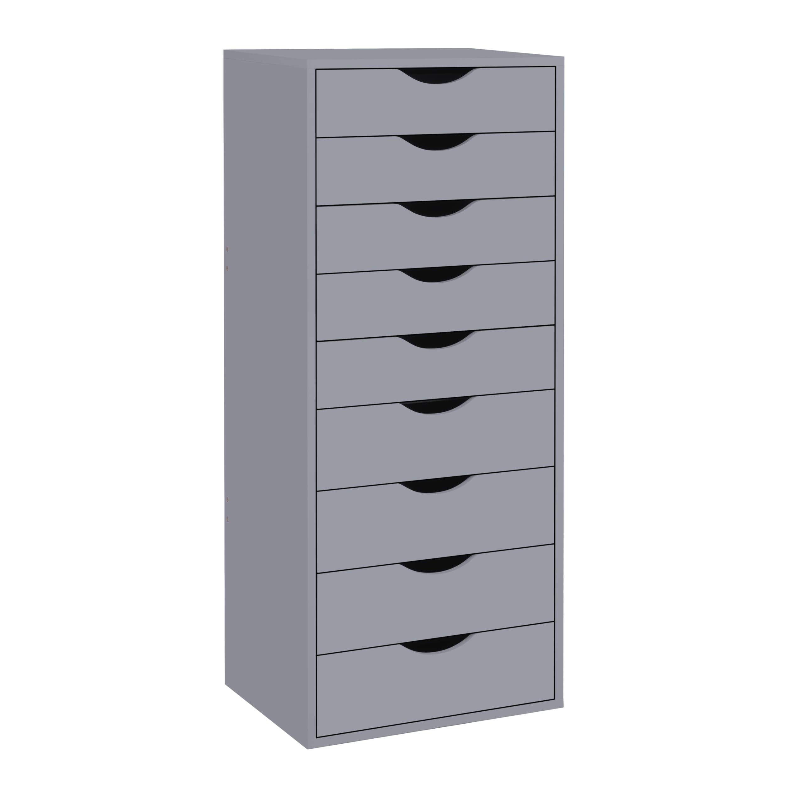 Naomi Home Bianca 9-Drawer Wooden Dresser - Large Storage Cabinet for Bedroom & Closet, Makeup Organizer with 200 lbs Capacity, Gray - Perfect for Home Organization & Bedroom Decor