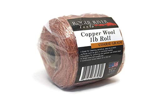 Rogue River Tools 1lb Coarse Copper Wool Roll - Heavy Duty Scouring Pad for Cleaning Grills, Pans & Cookware - Ideal for Kitchen, Camping & Outdoor Cooking