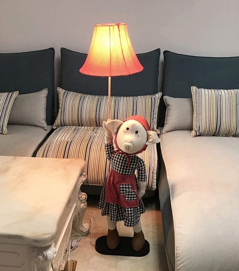 Modern Minimalist Cartoon Pig Floor Lamp - Adjustable Kids Room Light with Button Switch for Bedroom, Living Room & Study | Durable & Eye-Catching Home Decor for Reading, Gaming & Relaxation
