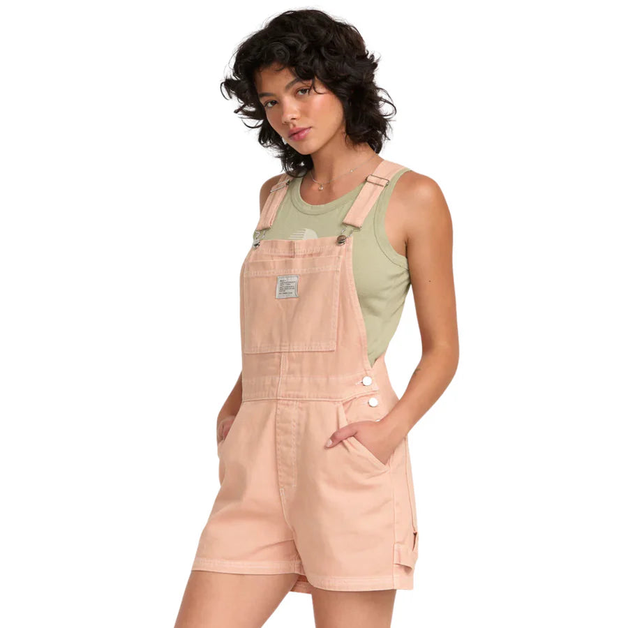RVCA Women's Drea Denim Overalls - Stylish & Comfortable Jumpsuit for Casual Wear, Work, or Outdoor Adventures