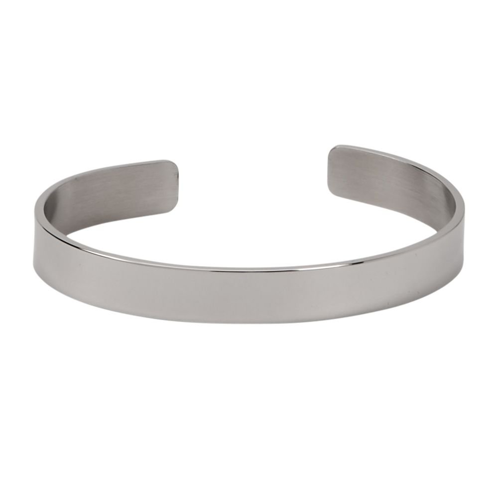 Women's Stainless Steel Plain Cuff Bracelet - Silver Metal Jewelry for Birthday, Anniversary & Everyday Wear | Durable Fashion Accessory for Casual & Formal Outfits | Gift for Her