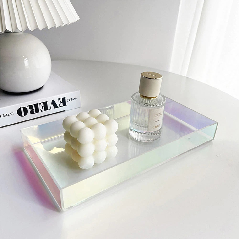 Premium Soft Specular Acrylic Tray - Elegant Serving Tray for Home Decor, Bathroom Organizer & Jewelry Display - Perfect for Dining, Vanity & Gift Giving