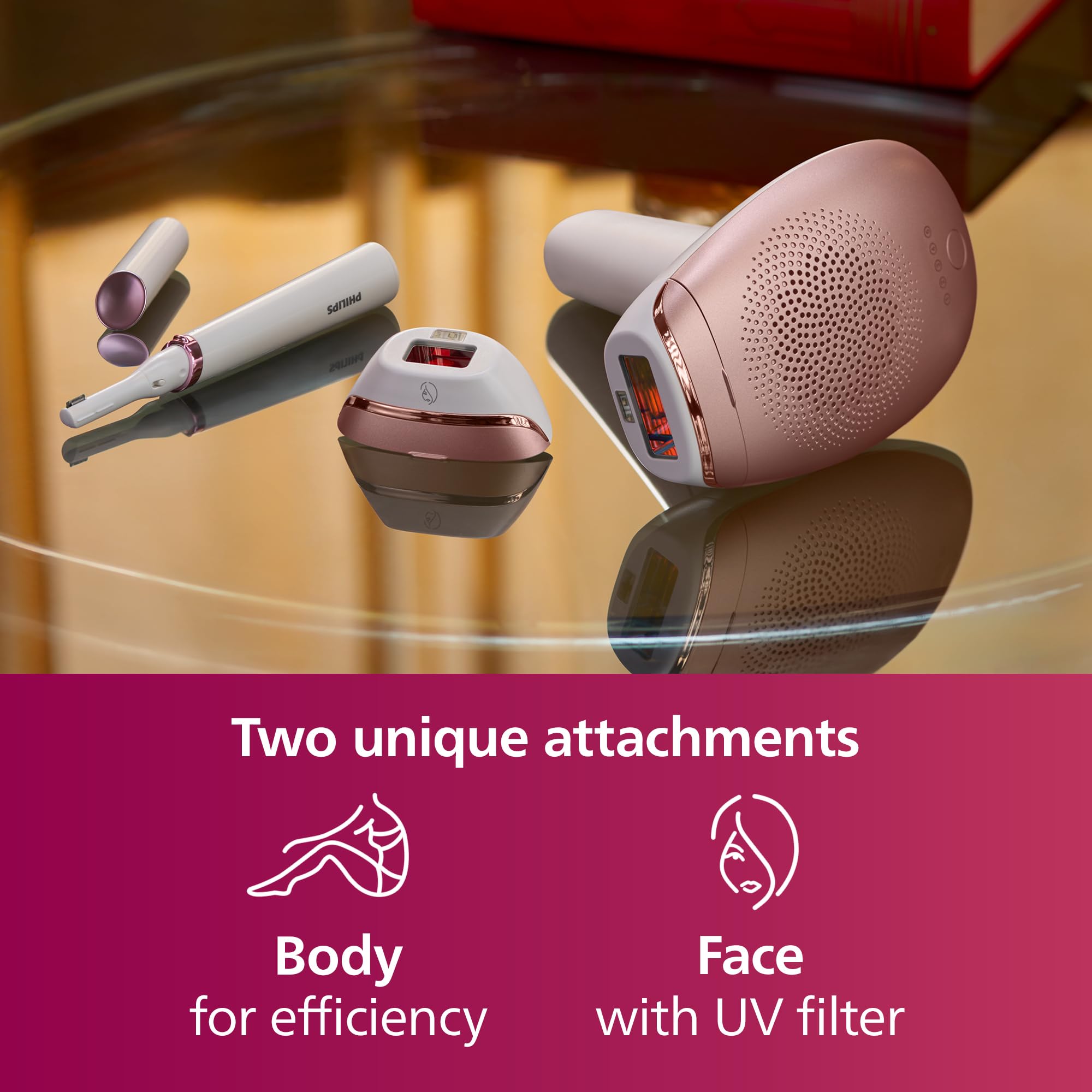 Philips Lumea IPL Hair Removal Device BRI921/00 - Permanent Hair Removal System for Women & Men with Satin Compact Trimmer, 2 Attachments for Body & Face, Corded Use - At-Home Hair Removal for Smooth Skin on Legs, Arms, Bikini Line & Face
