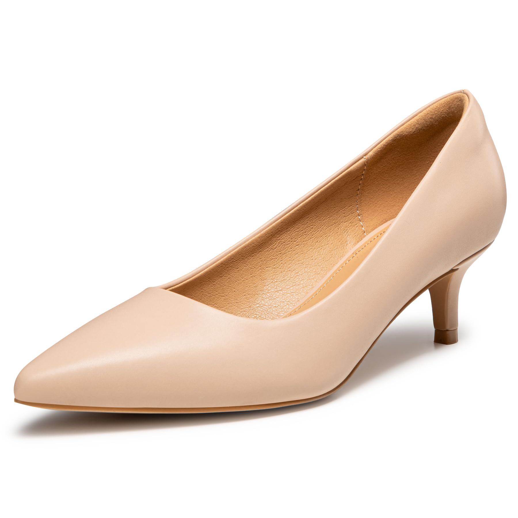 Heel The World Women's Pumps - 2 Inch Kitten Heels in Black, Nude, White, Gold & Brown | Comfortable Work Shoes for Office, Wedding & Special Occasions