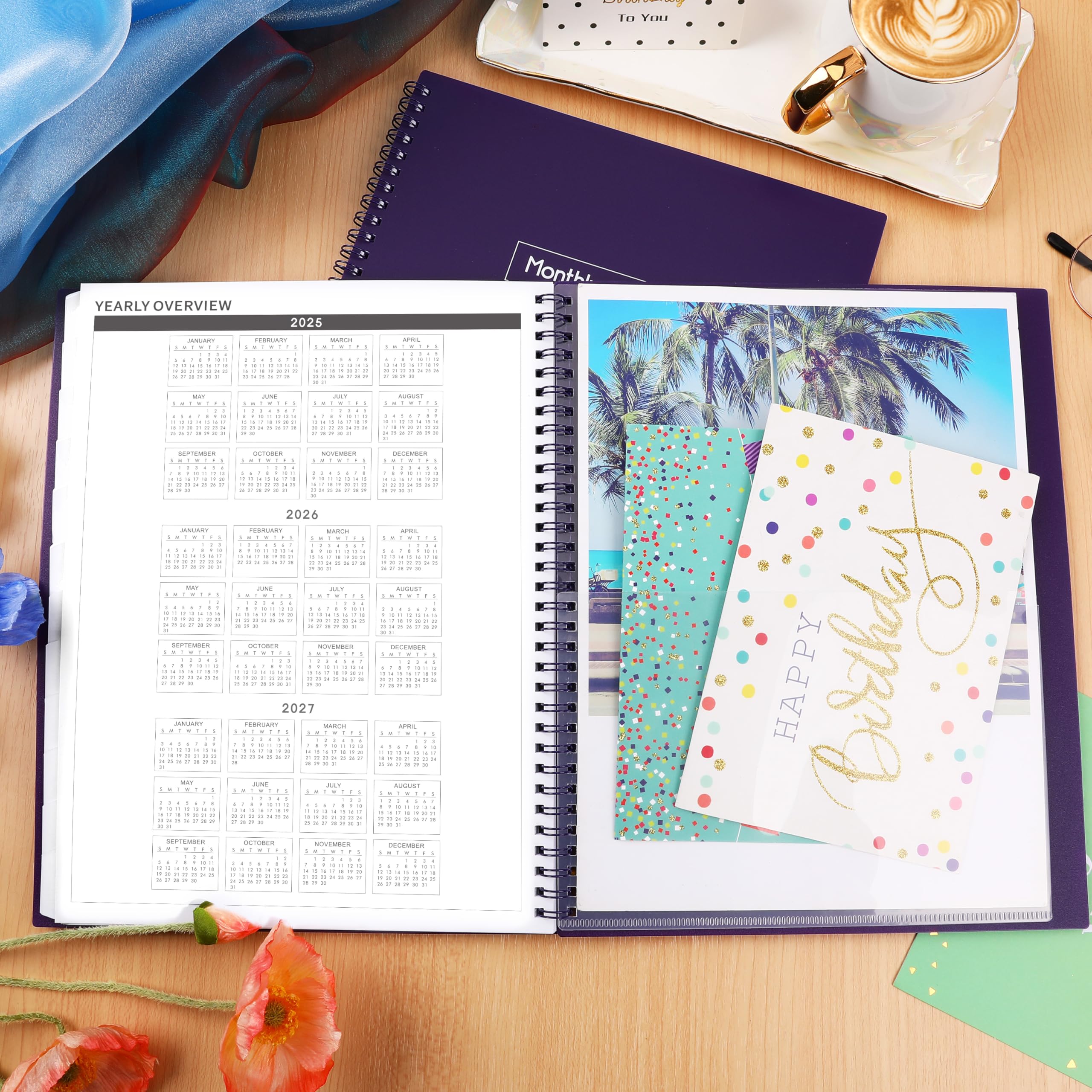2025-2026 Monthly Planner with Tabs & Inner Pocket | 2-Year Academic & Business Calendar Organizer | Perfect for Students, Professionals & Home Office Use