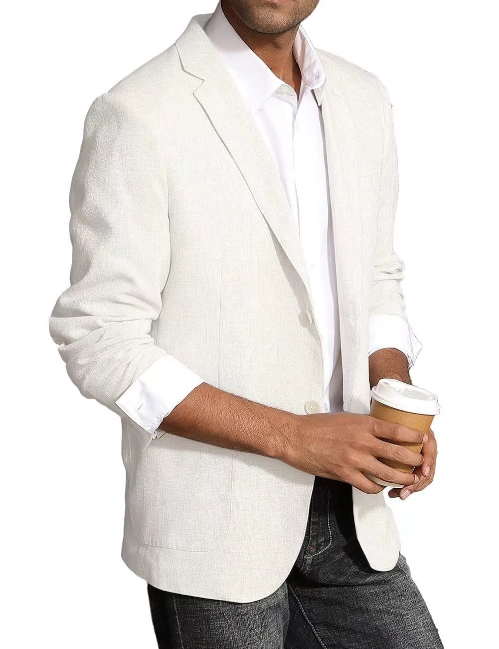 Men's Slim Fit Linen Suit 2-Piece Set - Breathable Summer Wedding Groomsmen Attire, Casual Linen Blazer for Prom, Party & Big & Tall Sizes | Perfect for Beach Weddings, Outdoor Events & Summer Business Casual