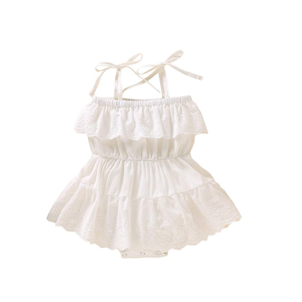 Baby Girl Clothes 0-18 Months | Newborn Infant Sleeveless Lace Dress Romper Outfit | Perfect for Baptism, Photo Shoots & Special Occasions
