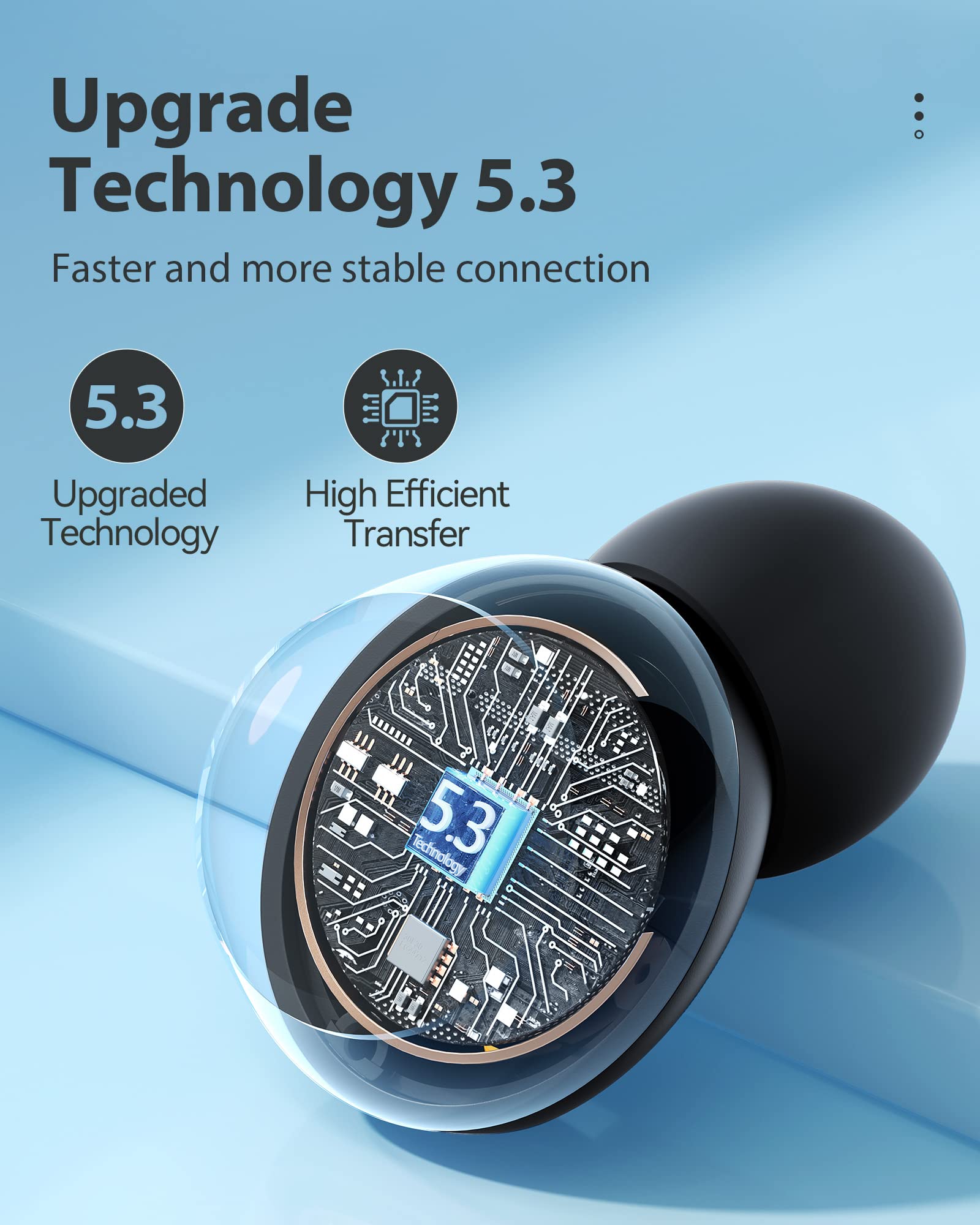 Bluetooth 5.0 Wireless Earbuds with Built-in Mic - 35Hrs Playtime, IPX5 Waterproof, Premium Stereo Sound, Mini In-Ear Headphones with Charging Case (Black) - Perfect for Workouts, Commuting & Travel