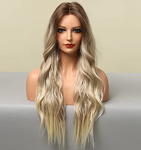 Platinum Blonde Ombre Lace Front Wig - Natural Looking Human Hair Wig for Women | Perfect for Cosplay, Parties & Daily Wear