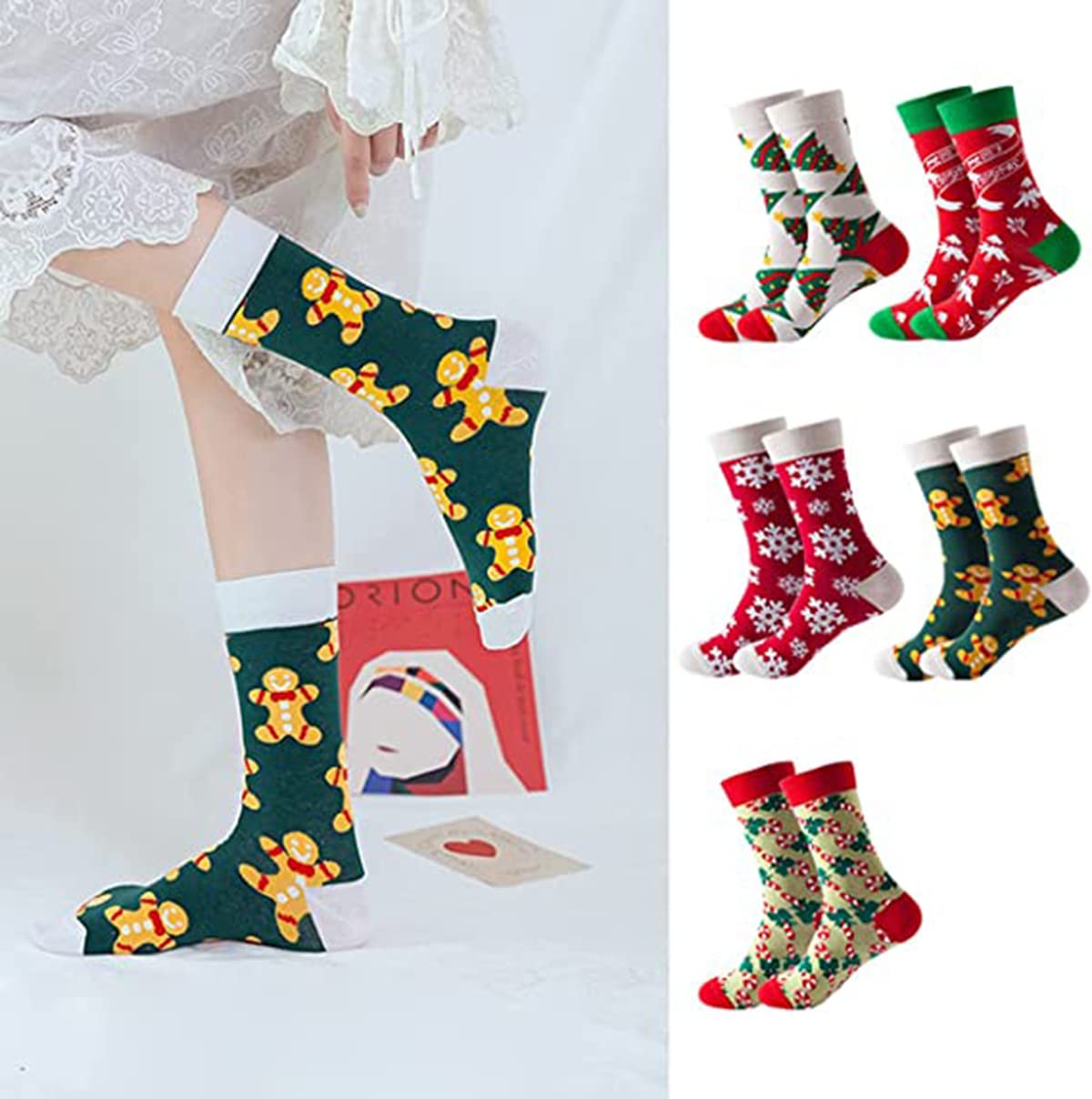 GuaziV Women's Colorful Cute Crew Socks - Soft Cotton Funny Novelty Socks for Women - Perfect Gift for Her, Casual Wear, Office, Gym & Everyday Comfort