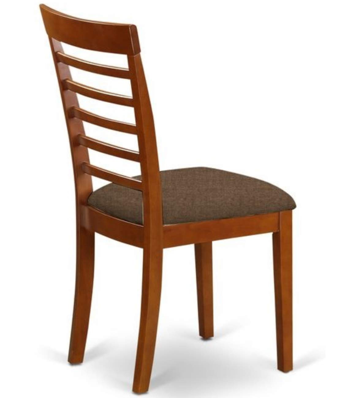 East West Furniture DLML5-SBR-C 5-Piece Round Dining Table Set with Drop Leaf & 4 Upholstered Chairs, 42x42 Inch, Saddle Brown - Perfect for Small Spaces, Breakfast Nooks & Cozy Kitchen Dining Areas